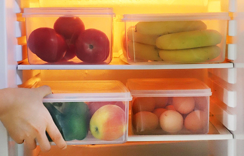 Large Kitchen Storage Box Plastic Cans Transparent Food Storage Container Keep Fresh Kitchen Accessories Refrigerator Crisper